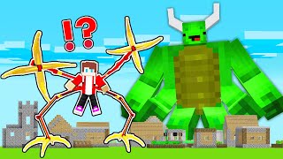 JJ With Spider Legs Arms and Mikey Mutantella Attack The Village in Minecraft! Mikey and JJ MUTANTS.