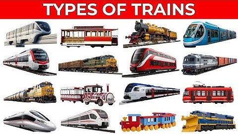 Treinnamen voor kinderen | Soorten treinen | Leer spoorwegvervoer in het Engels | Tram, onderzeeë...