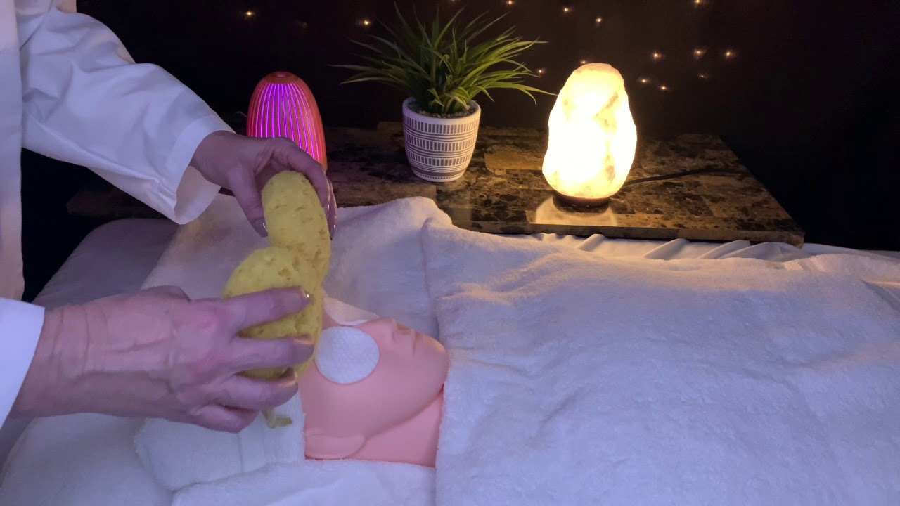 ASMR Spa Role Play with Facial, Massage and Steam Whispered YouTube