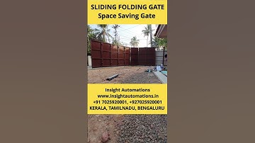 SLIDING FOLDING GATES, space saving gate ideas #insightautomations #automaticgate #kerala #shorts