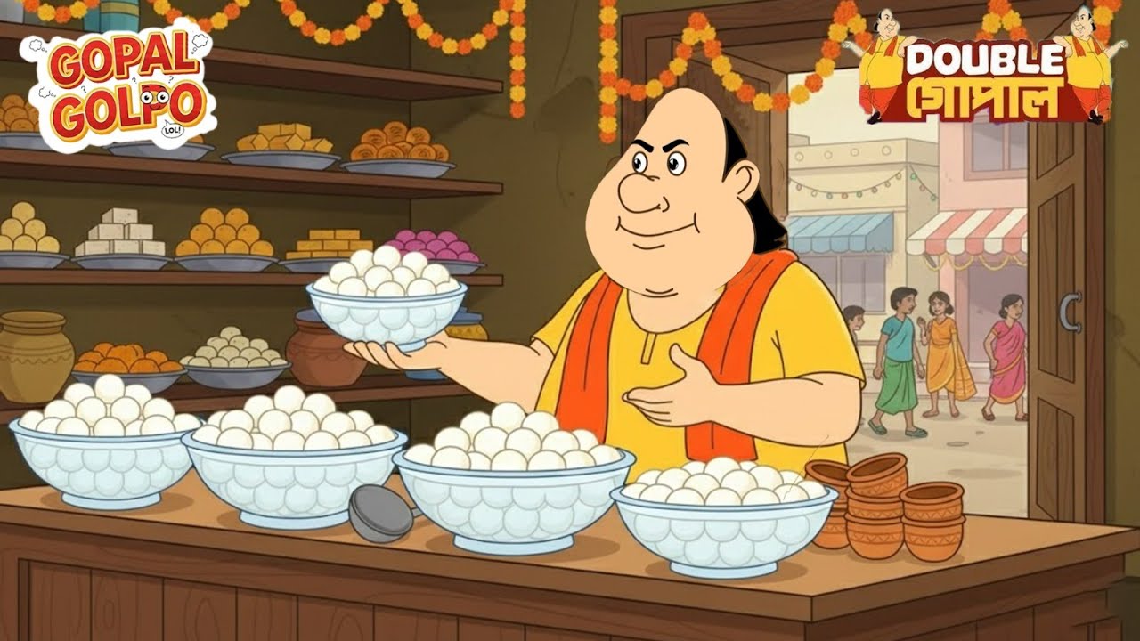গল্প গোপাল রসগোল্লা বিক্রি করে টাকা রোজগার করেন | Gopal Bhar New Episodes | Double Gopal | GopalDada