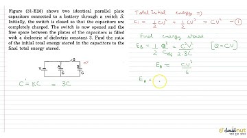Figure shows two identical parallel plate capacitors connected to a switch `S.` Initially ,the s...