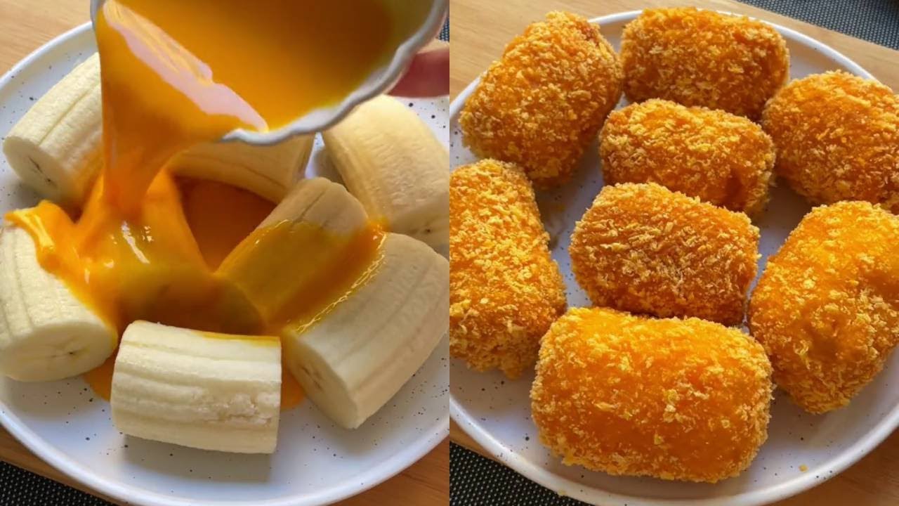 冬天 香蕉是这样吃的#炸香蕉