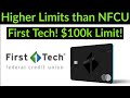 Navy Federal Who? FirstTech FCU $100k Highest Limit Credit Card - $500k Stock Secure line of Credit!