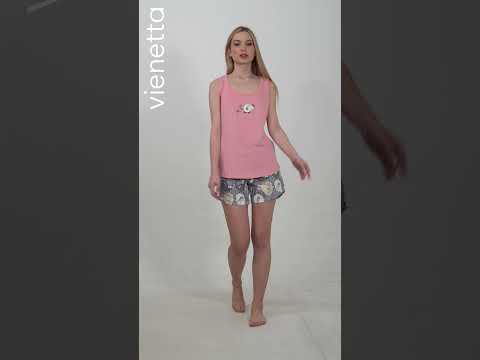 Купить Бавовняний комплект із шортами VIENETTA 4101016224 в Украина в Lingerie.ua - Одяг для дому та відпочинку, Відео 1
