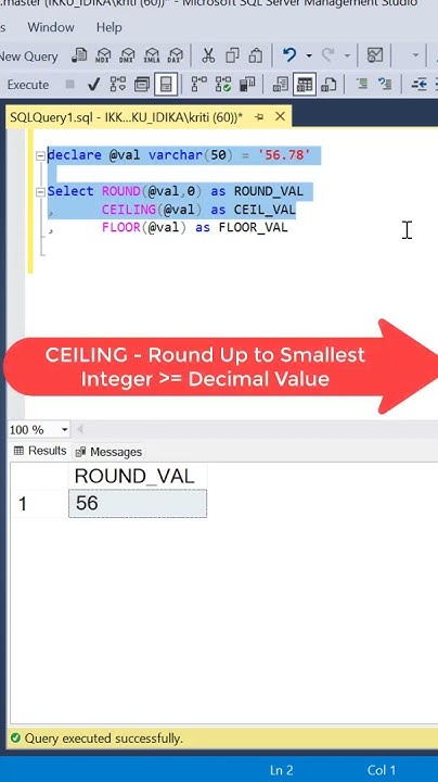 SQL | How To Round The Decimal Values ? ROUND | FLOOR | CEILING - YouTube