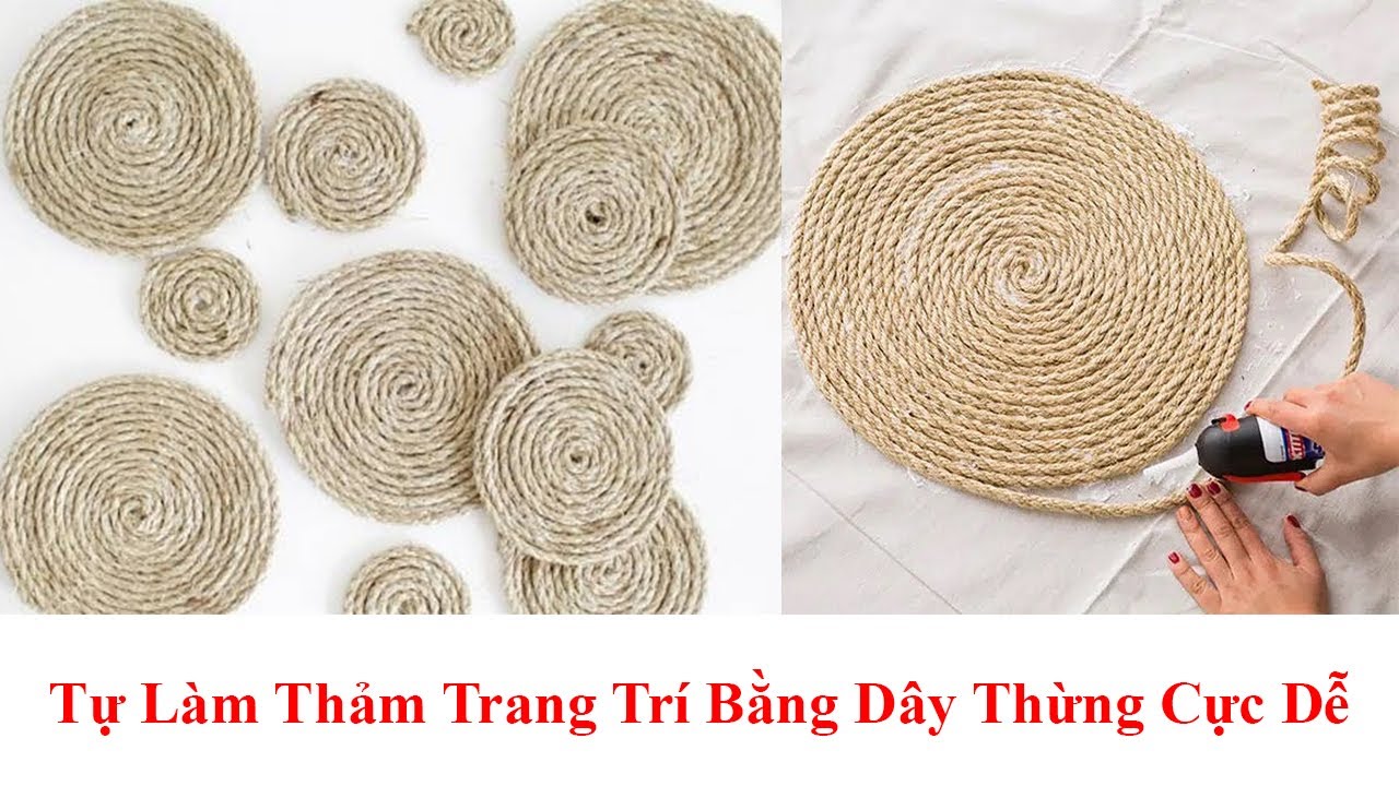 dây thừng trang trí tphcm 2022 Tự Làm Thảm Trang Trí Bằng Dây Thừng Cực Dễ | Nội Thất Decor