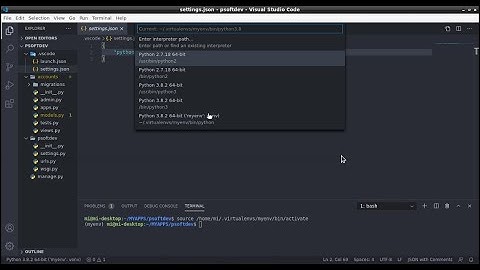 python3.8 + django + python virtualenv + debugging setup in vscode | visual studio code python setup