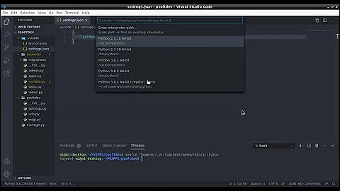 python3.8 + django + python virtualenv + debugging setup in vscode | visual studio code python setup