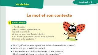 Le mot et son contexte. Le nouveau vivre le français 4AEP P26.