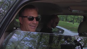 Kevin Costner on movie set of "Draft Day"