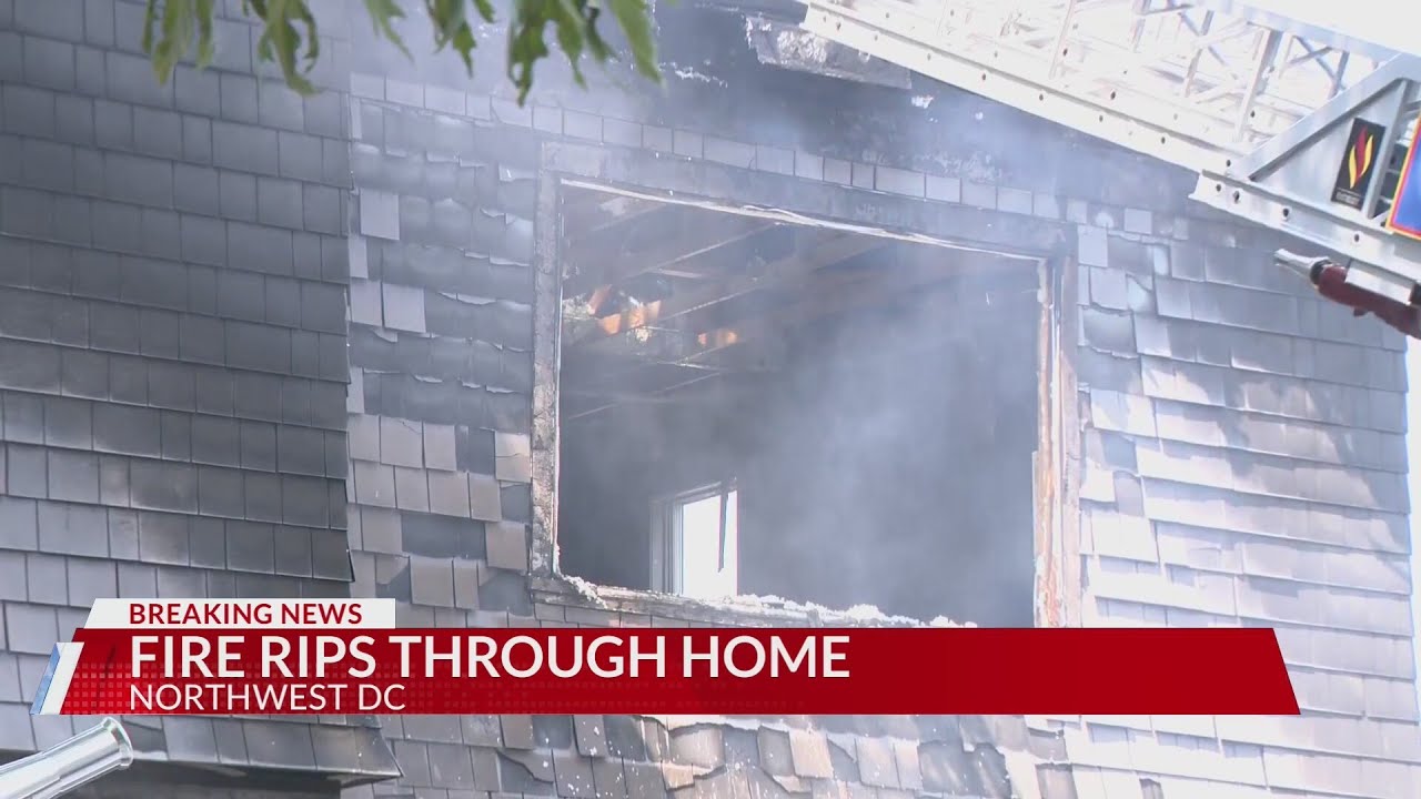 Around 100 firefighters respond to Northwest DC house fire - YouTube
