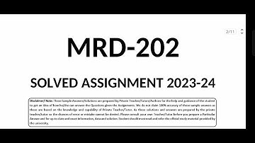 mrd 202 solved Assignment 2023-24 / ignou mrd 202 solved Assignment 2023-24 / Pdf wtp 8228091239