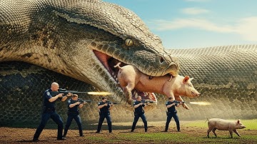 Courageous Rescue Team Fights Giant Python to Save Innocent Mother Pig 🐍🐷