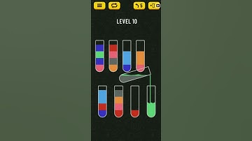 Water Sort Puzzle level 10 cross. the level in few steps