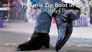 Mens Black Zip Boot in Black, Made in Italy | Thomas Bird