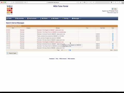 WEA Tutor Portal Guide - Messages