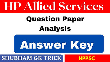 HP Allied Services Questions Paper 2024 ! HP Allied Question Paper GK Section Solved