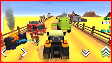 Blocky Farm Racing & Simulator - Demolition and Racing Mode - Farming Game - Gameplay Android iOS
