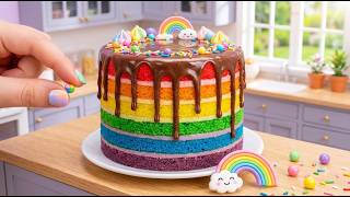 Miniature Rainbow Velvet Chocolate Cake How To Make Tasty Miniature Velvet Cake l Cooking ASMR
