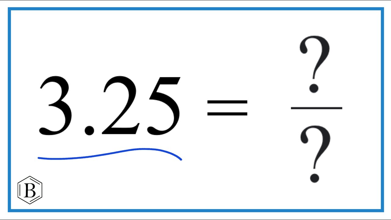 3 25 As A Fraction simplified Form YouTube