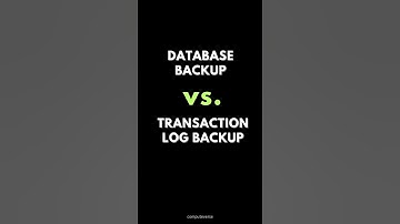 SQL DATABASE BACKUP Vs. TRANSACTION LOG BACKUP ✍️