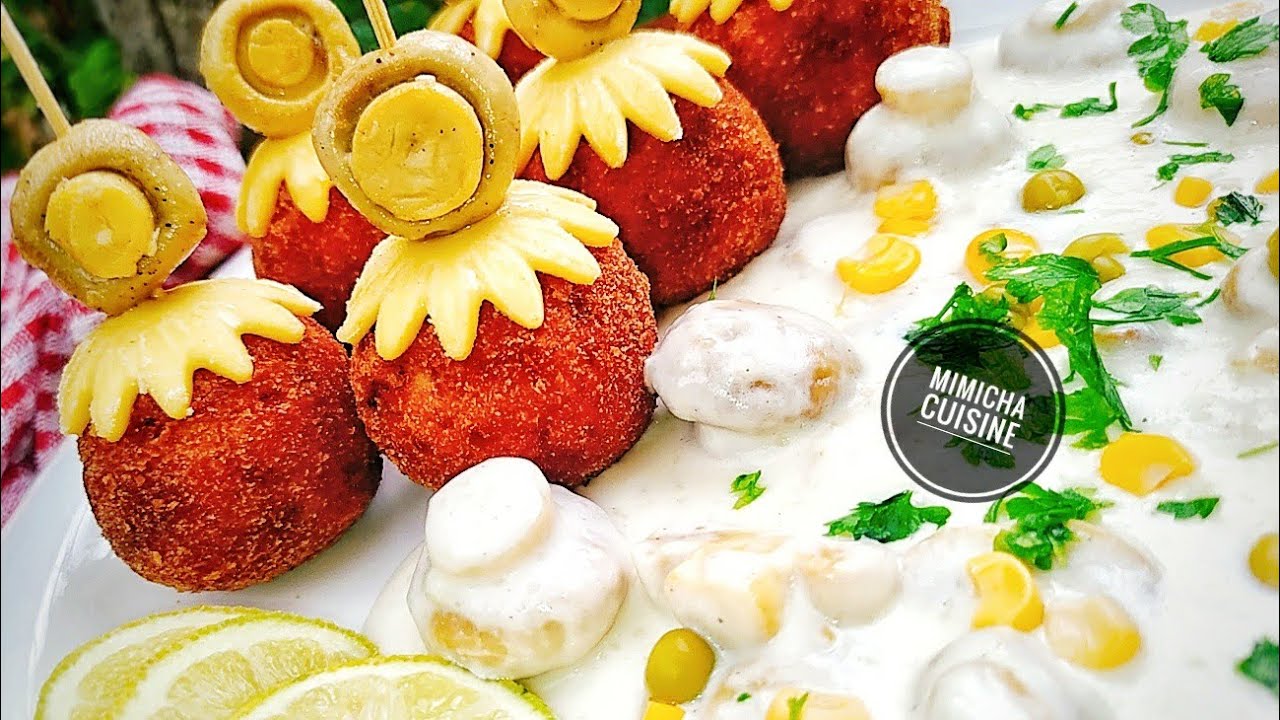 كروكات الأرز والدجاج بصلصة الفطر الشهية لذة لاتقاااااوم ♥️