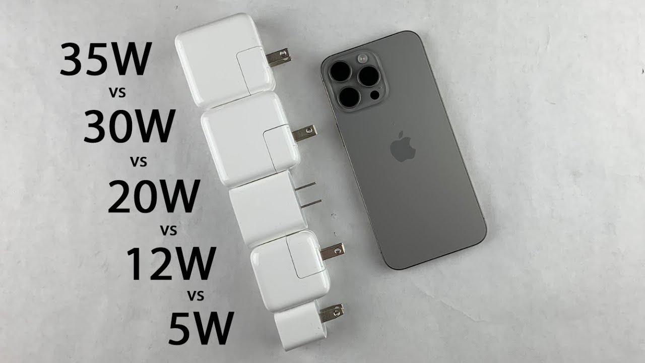 iPhone 15 Pro Max Charge Test: 35W vs 30W vs 20W vs 12W vs 5W (Apple) 