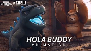 HOLA BUDDY Animation (HD) | Buddy Godzilla \& Buddy King Kong Companions | PUBGM- ZEROX GAMING