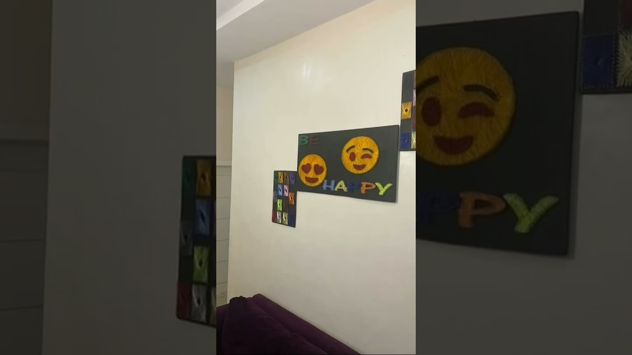 Be Happy. 3-Piece String Art