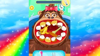 Лечим зубки бегемотику и обезьянке в игре детский врач стоматолог screenshot 4