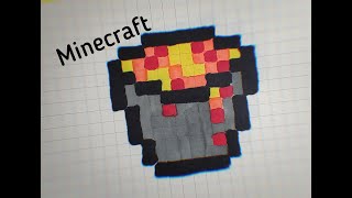 Как нарисовать ведро с лавой из игры Minecraft по клеточкам?