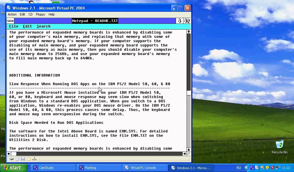 Windows 2 1 In Microsoft Virtual Pc 04 Youtube