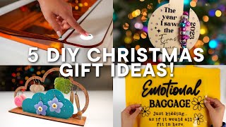 5 DIY Last Minute Christmas Gift Ideas! | Easy Projects with Glowforge Aura ✨