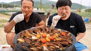 [등갈비찜] 한 입에 쏙~ 부드럽게 잘 익은 등갈비찜에 볶음밥까지 먹방!! (Braised back ribs) 요리&먹방!! - Mukbang eating show