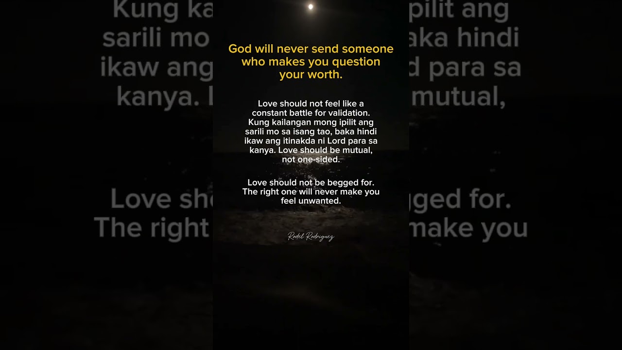 Love should be mutual not one-sided. 