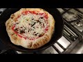 4-minute pizza using cast iron, torch, and broiler