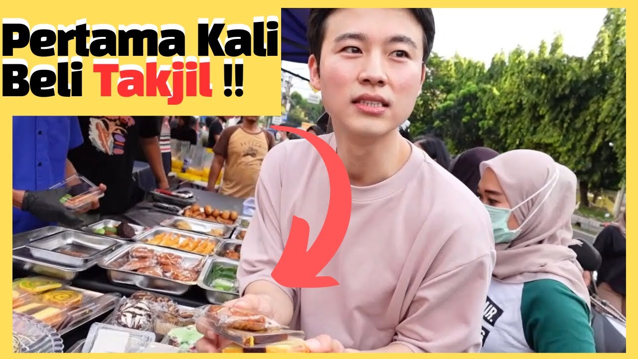Orang Korea Beli & Coba Takjil Pertama Kali Di Jakarta. Enak & Rame Sekali!!