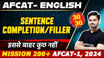 AFCAT-1 English: Sentence Completion, Filler | AFCAT Prithvi 1.0