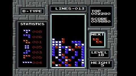 NES Tetris B-Type 18-5 Completed