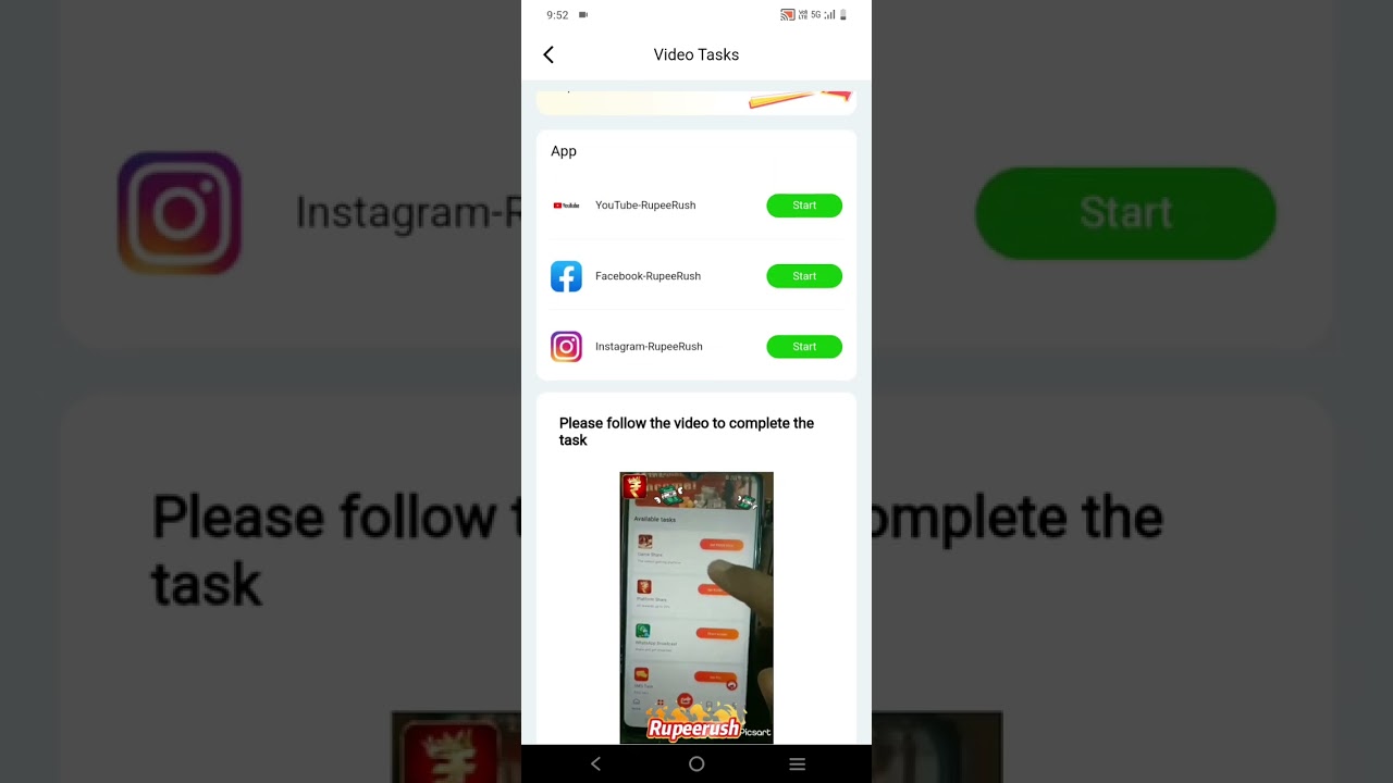 rupee rush earning short video