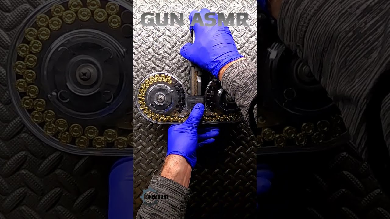 Gun ASMR The Soothing Sounds Of A 100rd 9mm Drum Being Loaded Shorts AR15 Glock Mp5 Asmr
