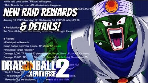 Xenoverse 2 NEW Pikkon Raid Rewards & Details!