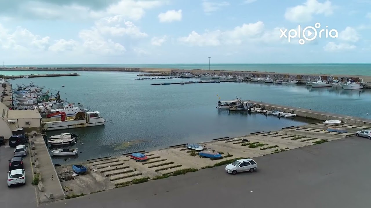 Licata, Banchina Marianello, Sicily, Italy 2018.04 aerial video