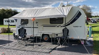 The Isabella Shadow. Setting up a Sun Canopy on a Caravan.
