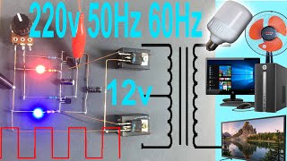 Lakukan sendiri rangkaian inverter DC 12v ke AC 220v 50Hz 60Hz.Gelombang persegi. Transformator besi