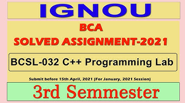 IGNOU BCSL 032 SOLVED ASSIGNMENT 2021 |BCA 3RD SEMMESTER SOLVED ASSIGNMENT 2021 | IGNOU BCA MCA |