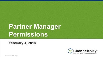 Partner Manager Permissions in Channeltivity PRM