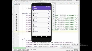 17. Android Tutorial: part 2: Contacts App using RecyclerView - recycler item click action
