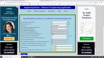 Pipe Wall Thickness Calculation  per ASME B31 5  Code -  Online Version